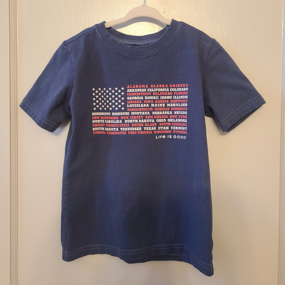 Life Is Good American Flag Tshirt S(kids)